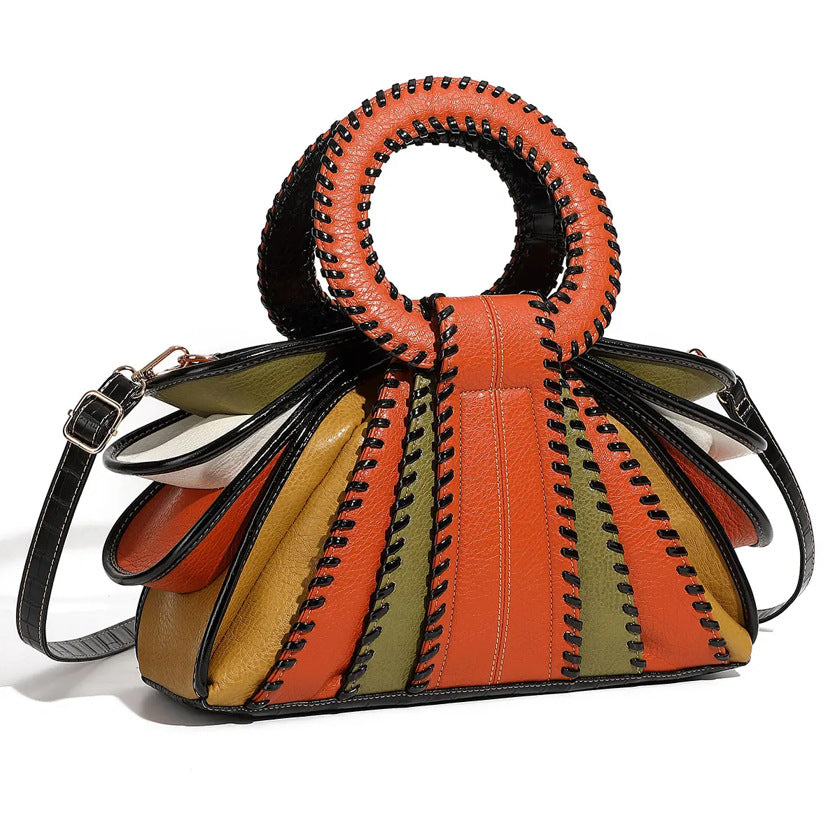 Women's Fashion Color Contrast Large Capacity High Women's Handbag