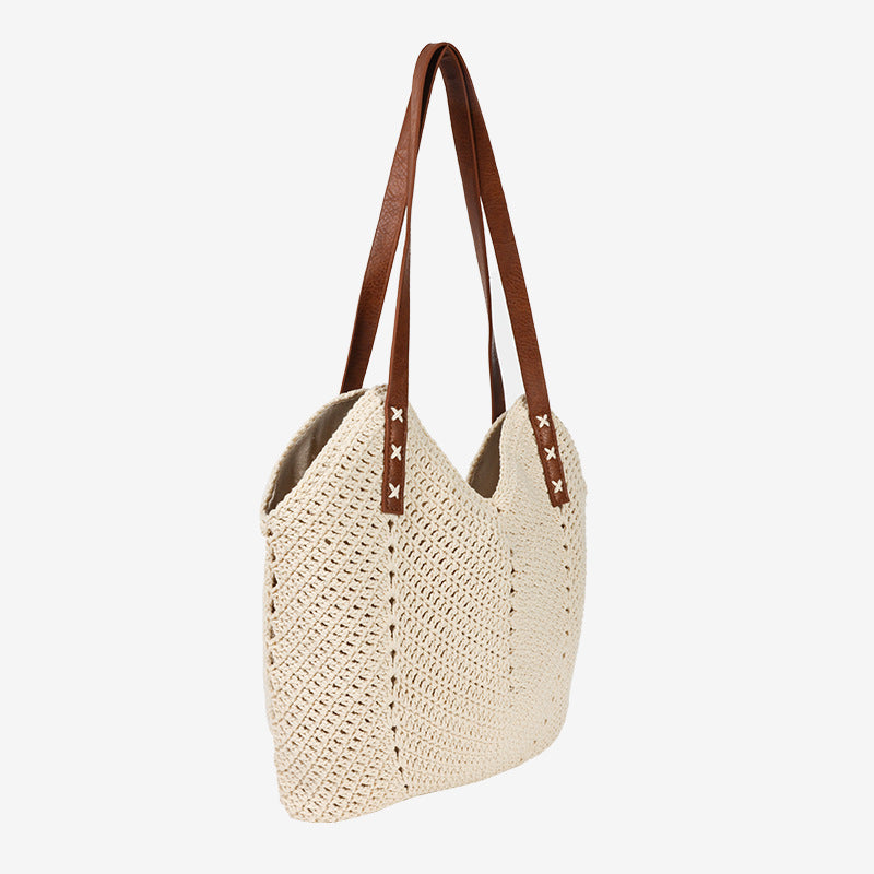 Women's Hollow Out Woven Fashion Straw Vacation Beach Handmade Bags