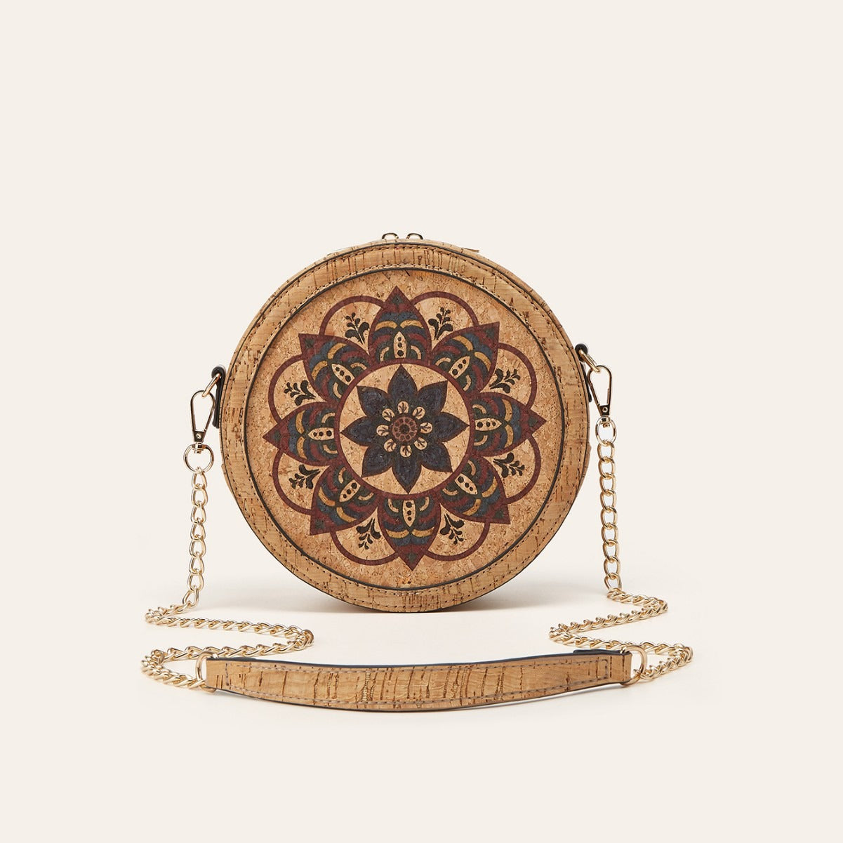 Women's Bohemian Retro Cork Ethnic Style Oval Chain Bags