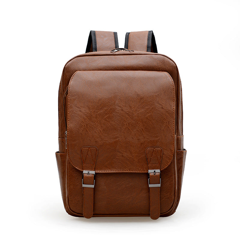 Durable Glamorous Men's Trip Computer Leather Business Backpack