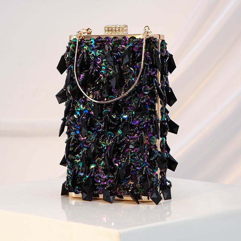 Women's Feast Handmade Beaded Vertical Banquet Dress Dinner Bag