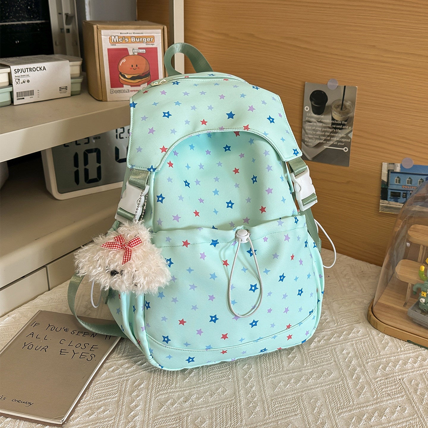 Women's Style Nylon Large Capacity Commuter Cute College Student Schoolbag