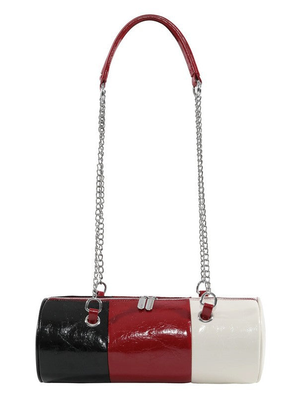 Women's Chain Trendy Three-color Stitching Round Underarm Shoulder Bags
