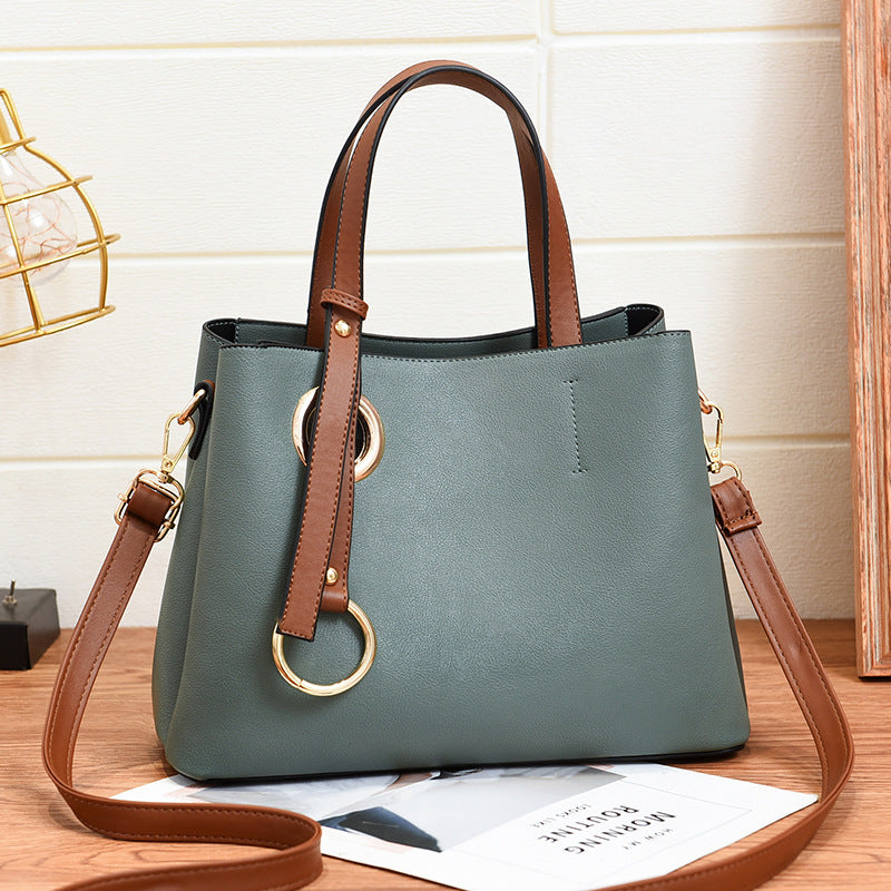 Large Simple Classy Soft Leather Capacity Women's Handbag