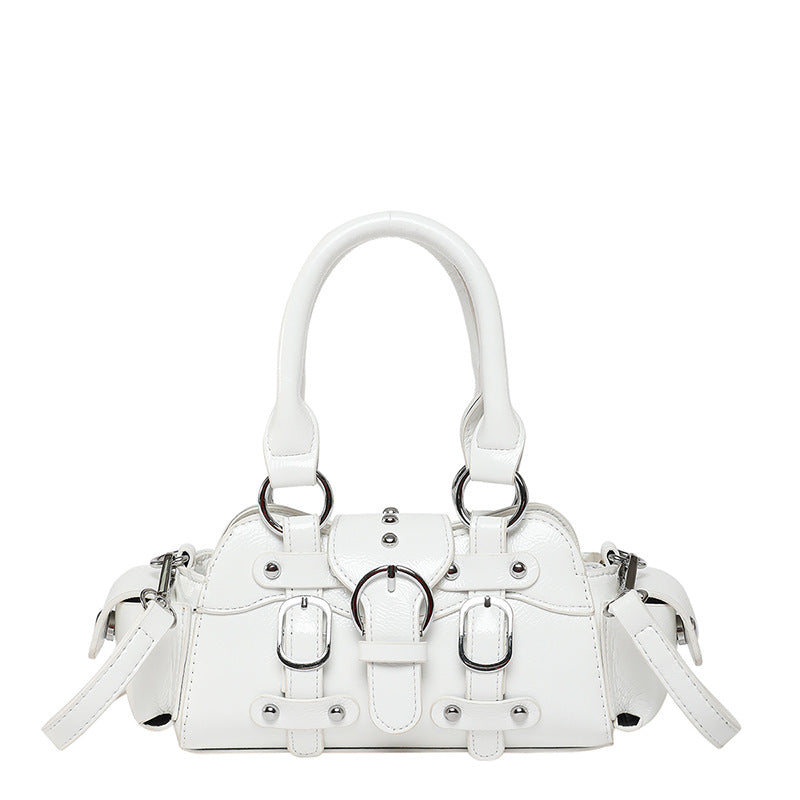 Women's Popular Fashion Western Style Solid Color Motorcycle Bags