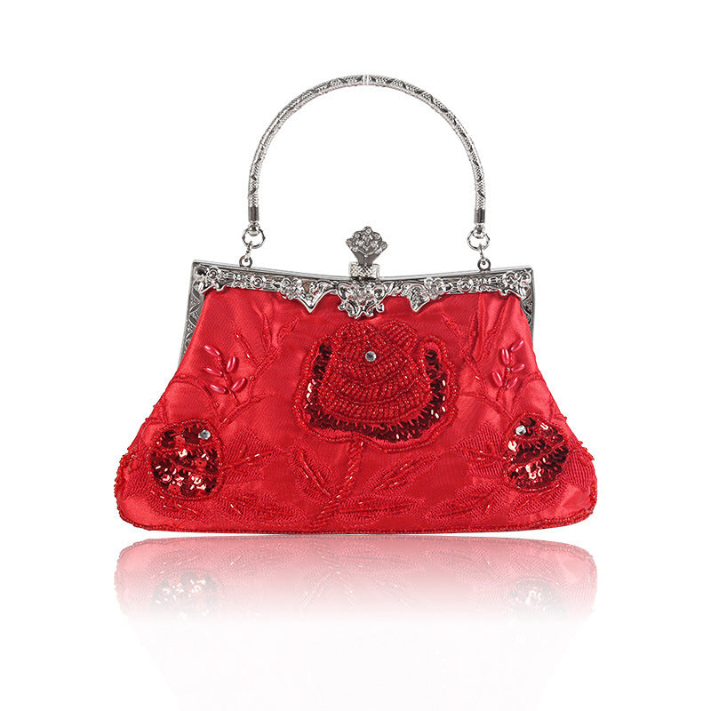 Retro Beaded Exquisite Clutch Handmade Embroidery Dinner Bag