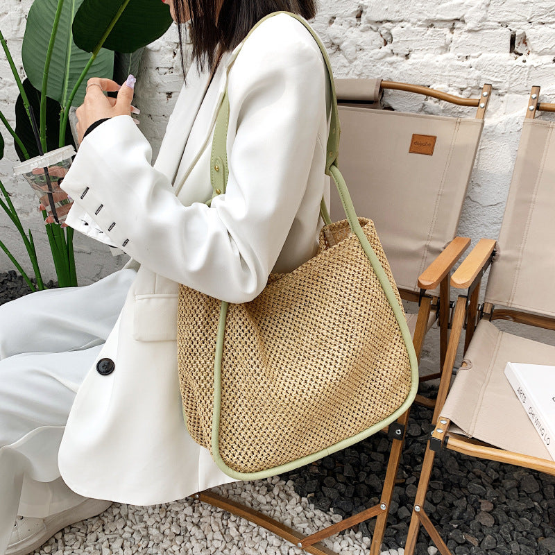 Women's Straw Woven Large Capacity Fashion Advanced Women's Shoulder Bag