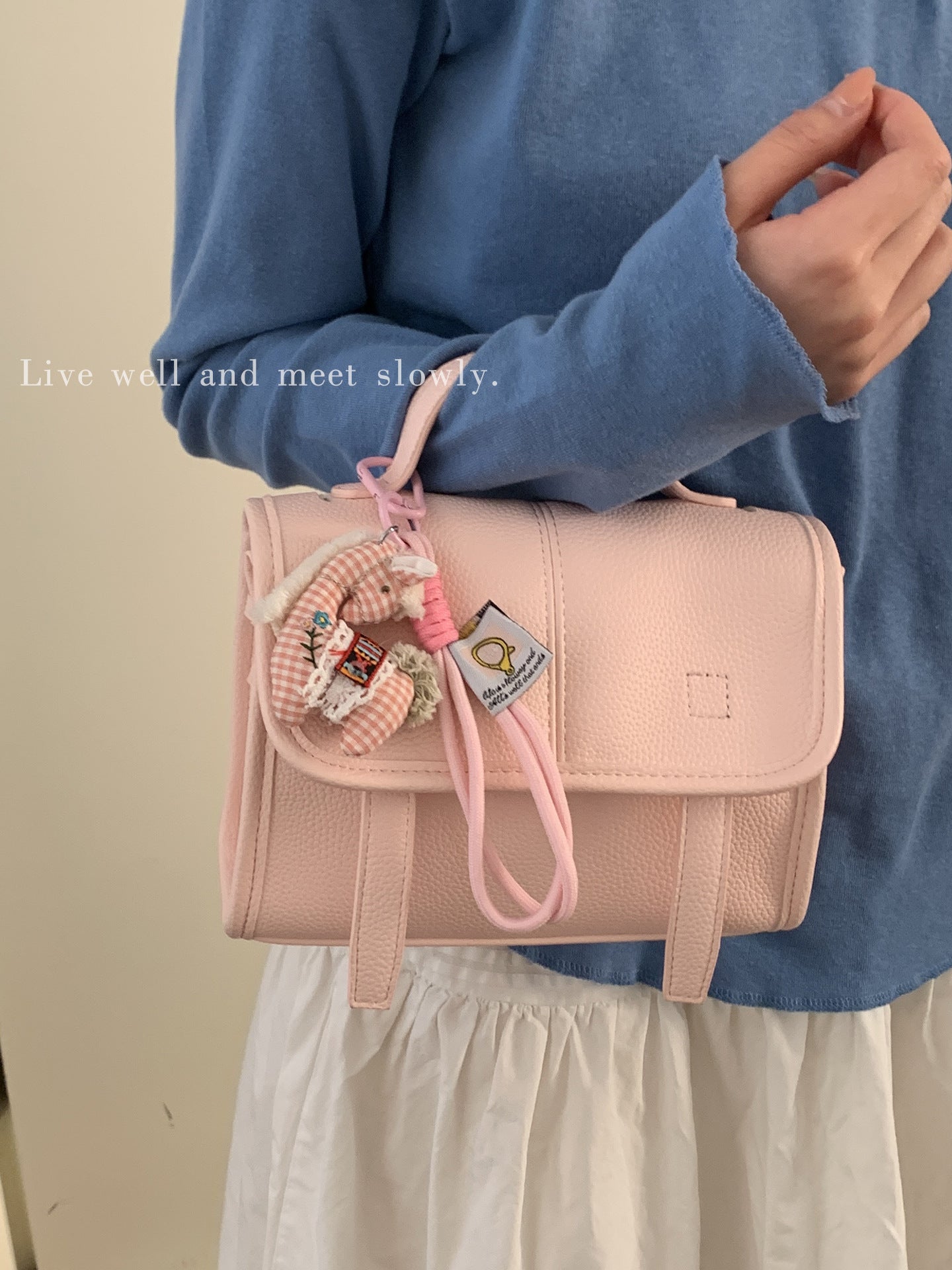 Women's Korean Style Fashion Carrying Simple Cambridge Small Square Bag