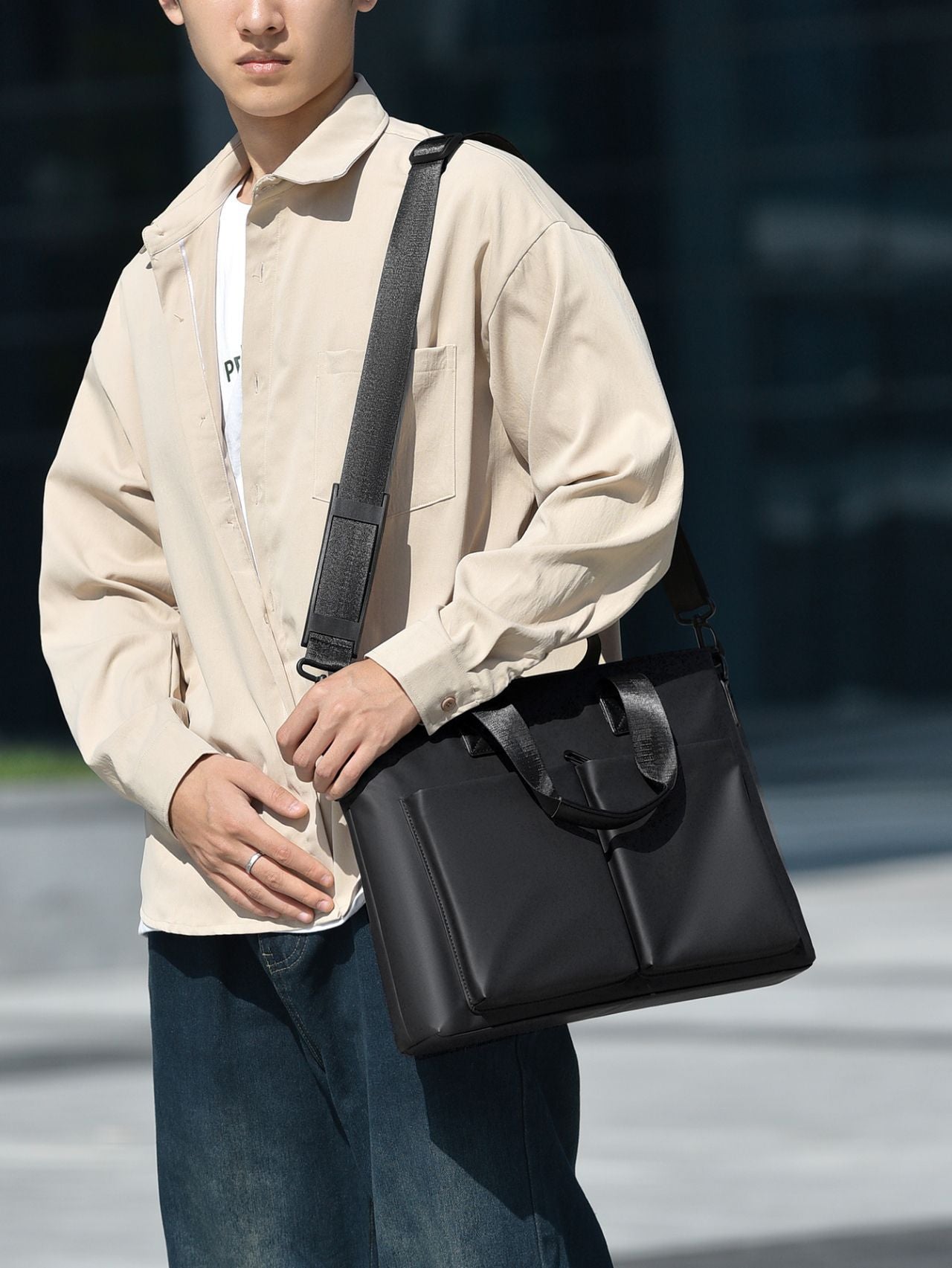 Men's Simple Business Office Commuter Computer Handbags