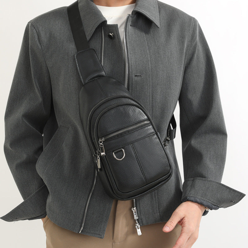 Men's Leather Business Leisure Large Capacity Portable Bags