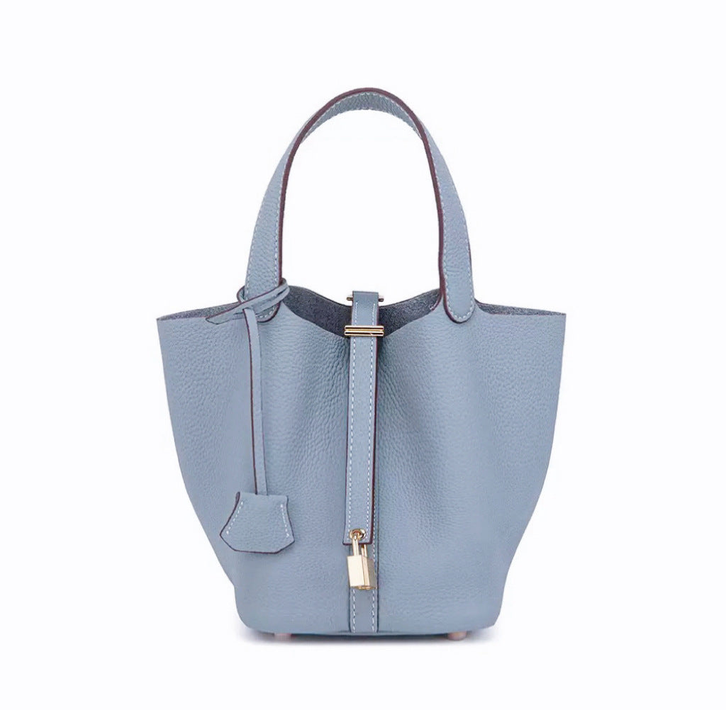 Women's Version First Layer Cowhide Vegetable Basket Lychee Bags