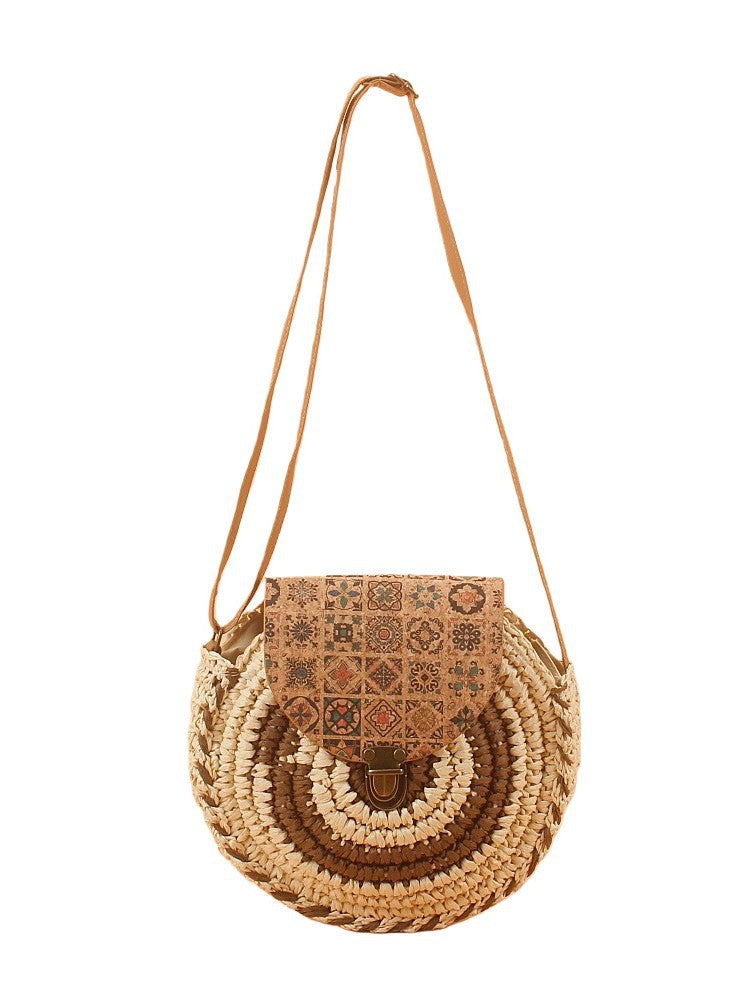 Slouchy Classy Straw Woven Mobile Pastoral Women's Messenger Bag