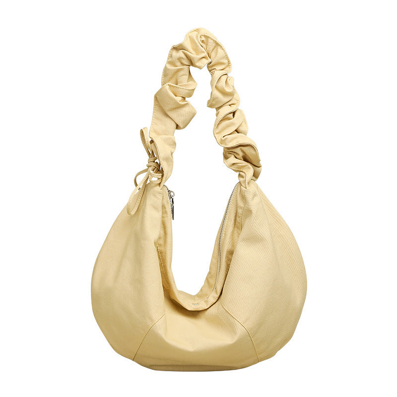 Women's Leisure Artistic Dumpling Fashion Pleated Mori Style Drawstring Women's Messenger Bag