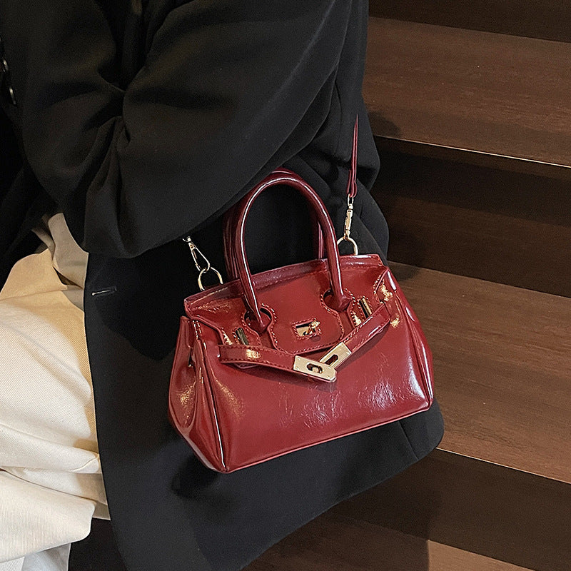 Women's High-grade Design Textured Portable Platinum Kelly Bags