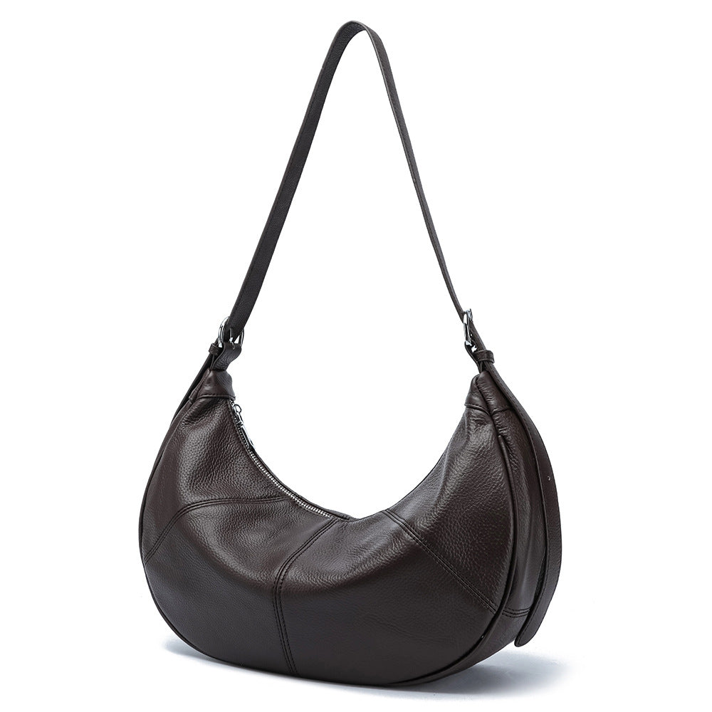 Fashionable Solid Color Retro Soft Surface Dumpling Women's Messenger Bag