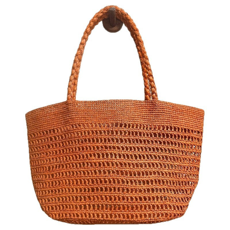 Women's Hand Crochet Hollow Large Capacity Handmade Woven Seaside Women's Shoulder Bag