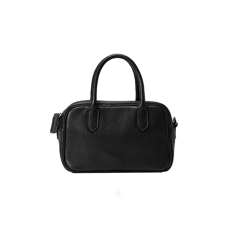 Wide Vegetable Tanning Leather Retro Commuter Bags