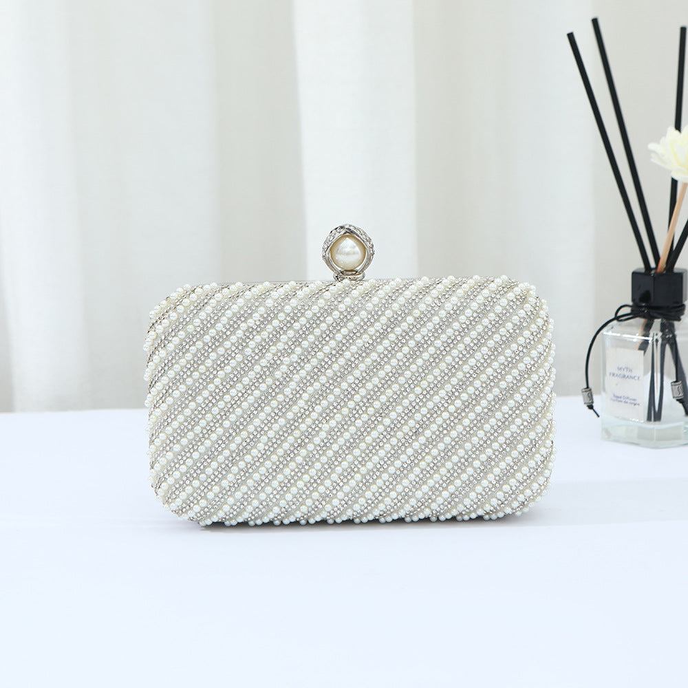 Women's Pearl Fashion Simple Clutch Dress Diana Dinner Bag