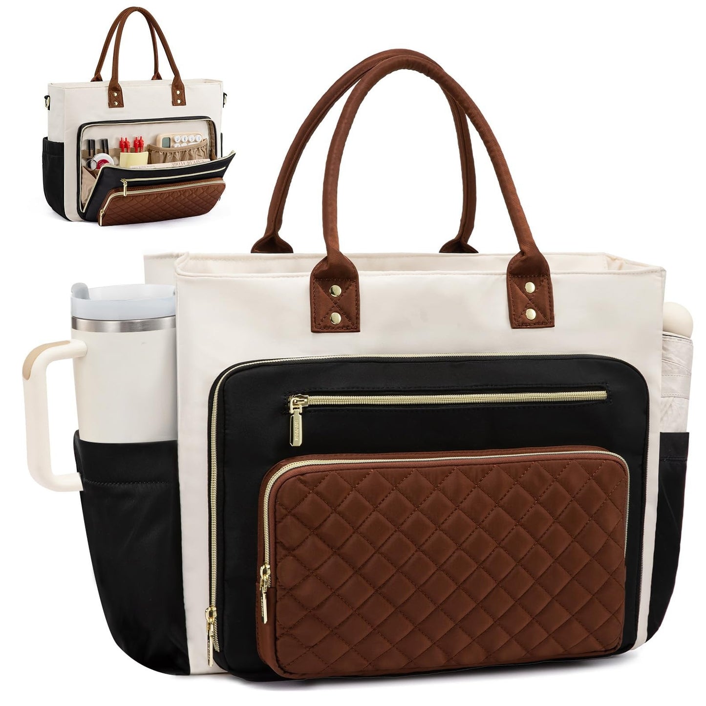 Female Portable Large Cup Pouch Capacity Laptop Bag