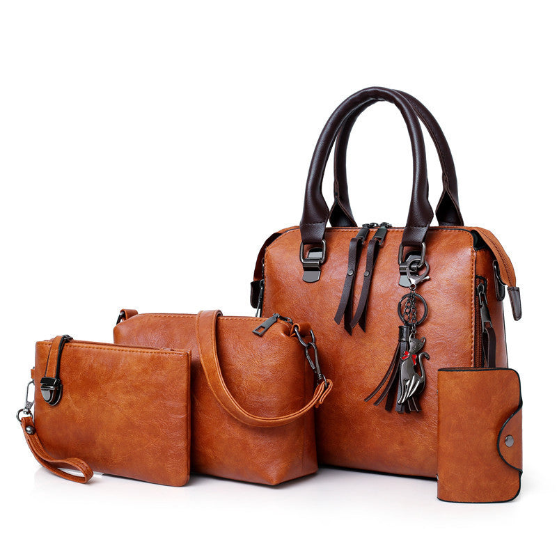 Unique Women's Retro Mother Oil Leather Bags