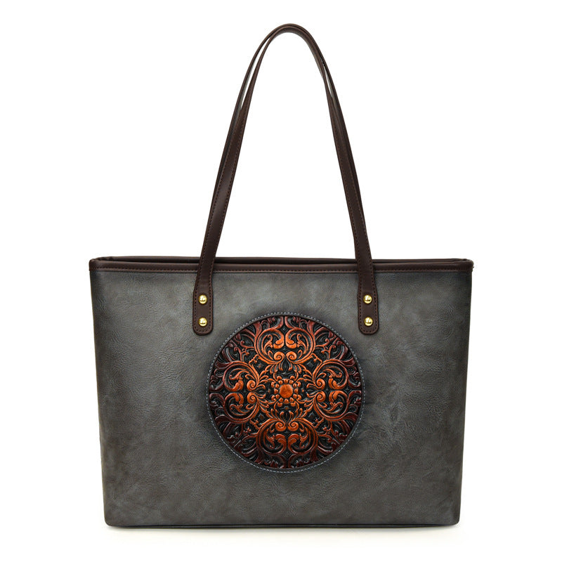 Women's Trendy Retro Fashion Ethnic Style Hand Painted Large Women's Messenger Bag