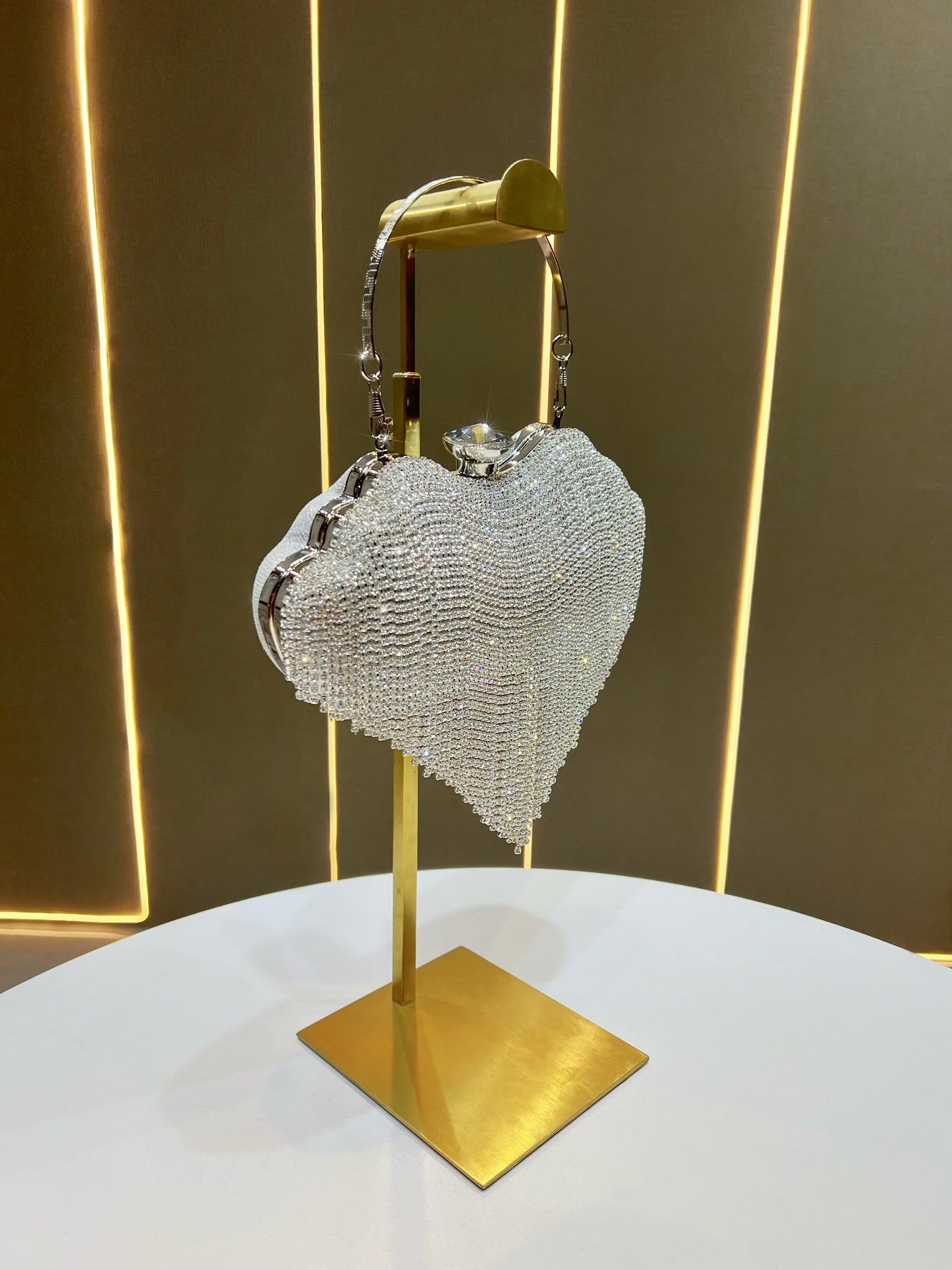 Women's Diamond Tassel High-grade Dress Clutch Rhinestone Dinner Bag