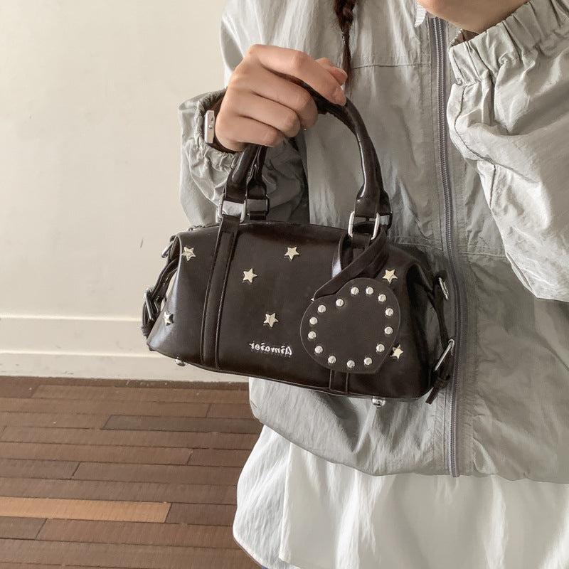 Women's Trendy Cool Rivet Blooming Portable Pillow Fashionable Women's Shoulder Bag