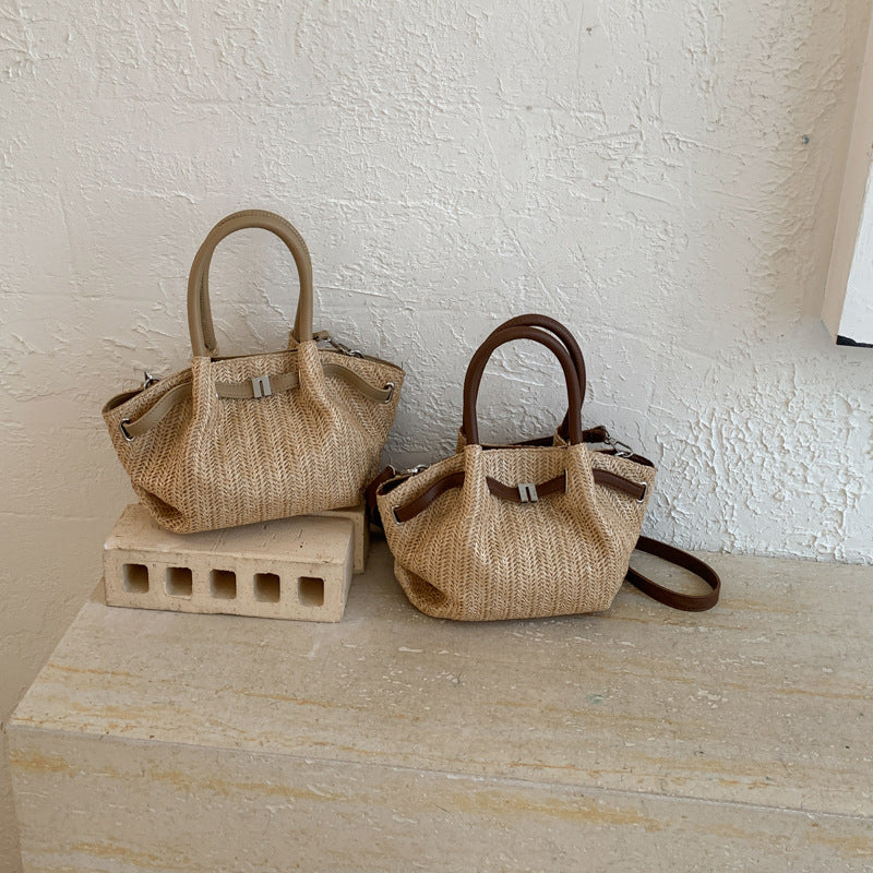 Women's Fashion Pleated Commuter Single Vegetable Basket Women's Shoulder Bag