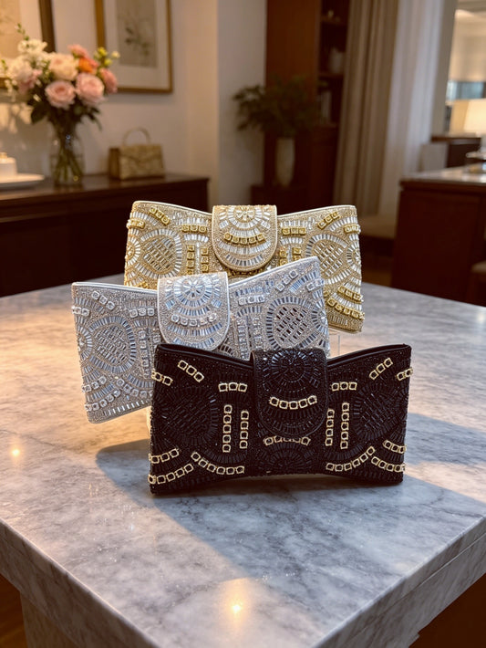 Durable Cool Beaded High-grade Clutch Butterfly Dinner Bag