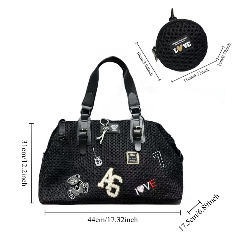 Women's Fashion Net Face Mask Cloth Nylon Women's Shoulder Bag