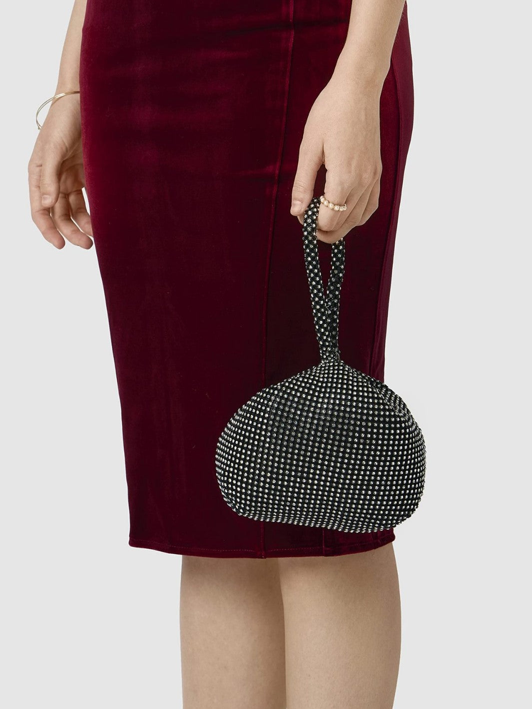 Women's Large Mine Handmade Rhinestone Clutch Banquet Dinner Bag