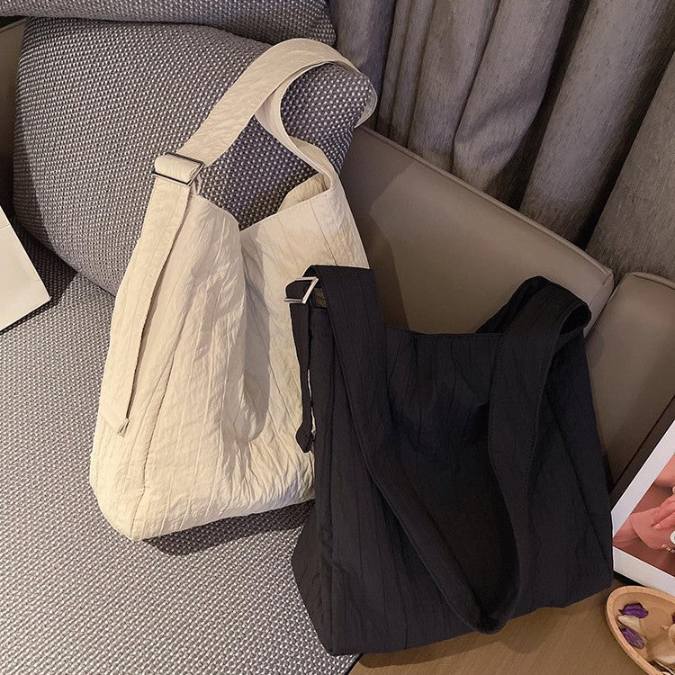 Women's Style Large Capacity Pleated Texture Mother Bags
