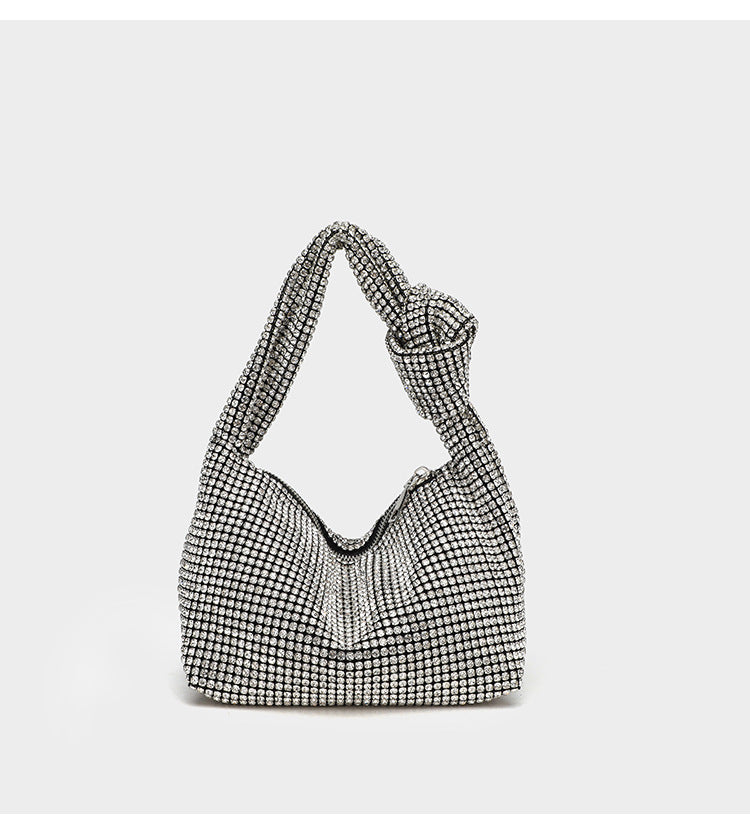 Women's Full Diamond Grade Rhinestone Chain Portable Bucket Bags