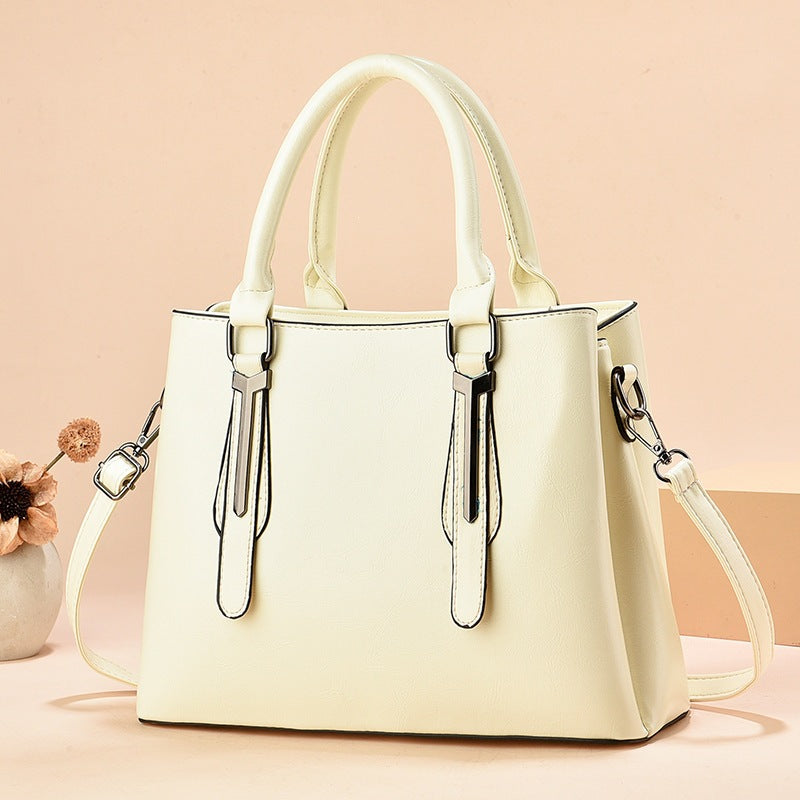 Women's Fashion Retro Solid Color Large Capacity Women's Handbag