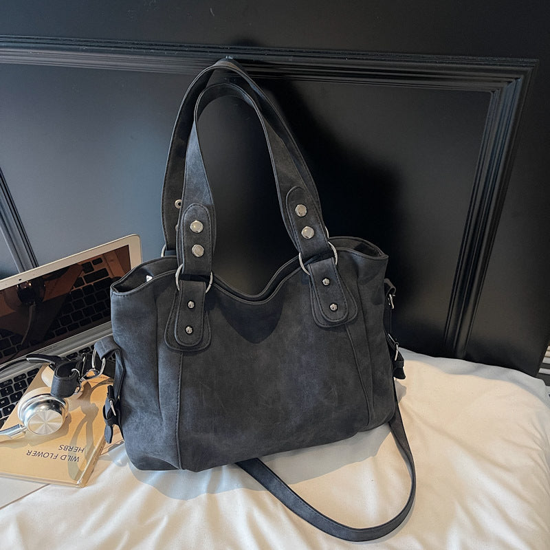 Women's Large Capacity Totes Frosted Solid Color Tote Bag
