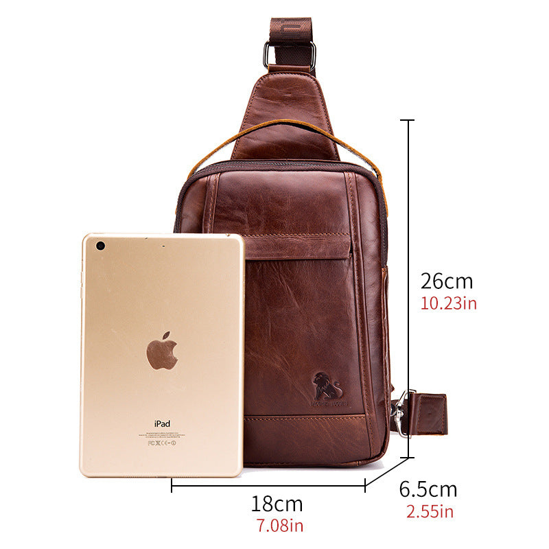 Men's Retro Oil Wax Skin Large Capacity Bags
