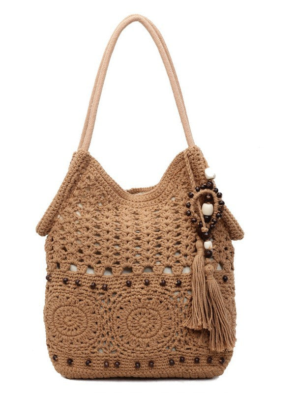 Large Capacity Underarm Chinese Style Knitted Women's Shoulder Bag