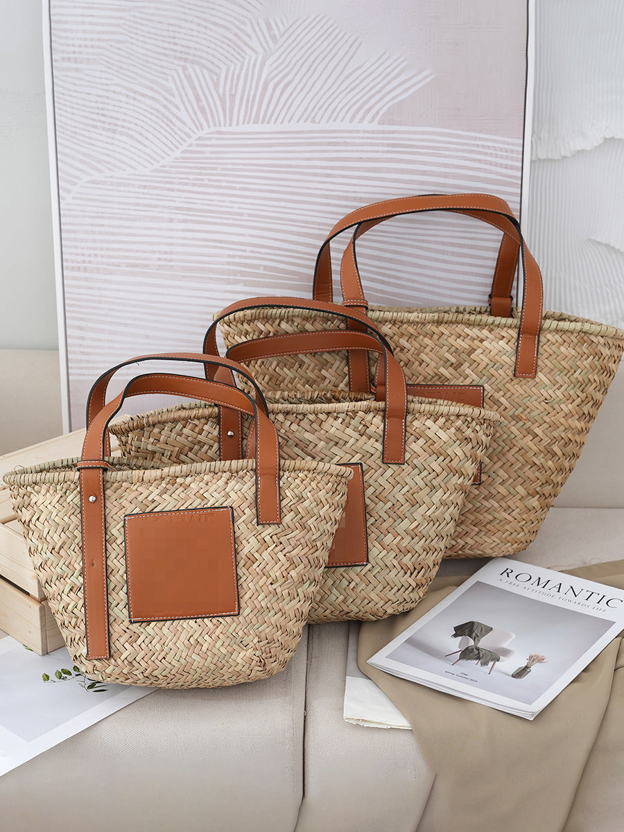 Vegetable Basket Large Capacity Seaside Leisure Vacation French Women's Shoulder Bag