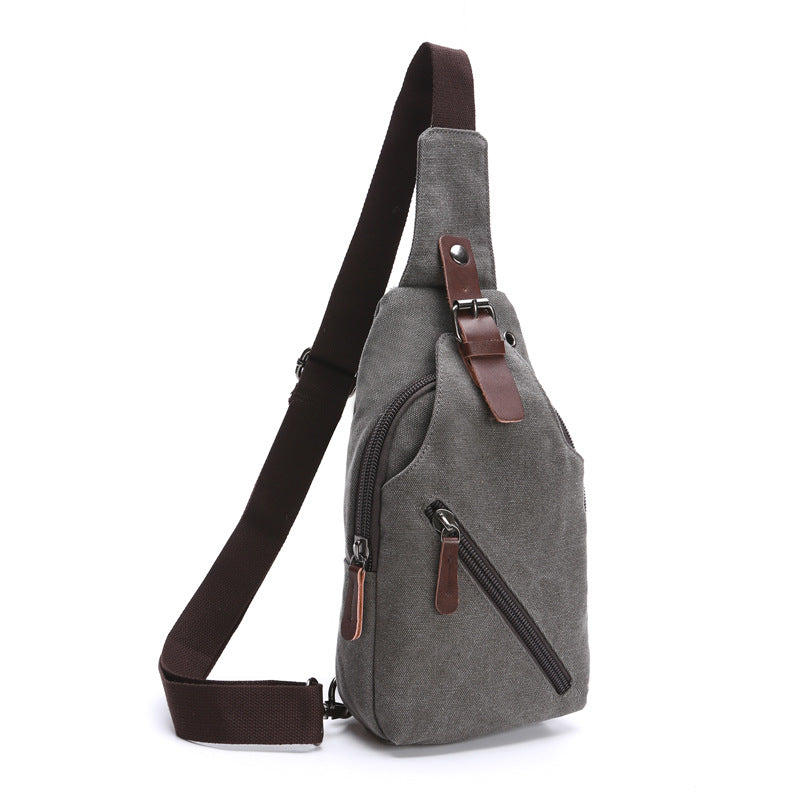 Men's Vintage Wash Canvas Street Leisure Men's Chest Bags