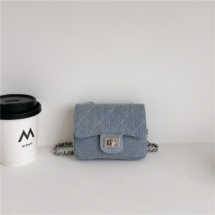 Nisi Wrap Button Denim Personalized Niche Tote Bags