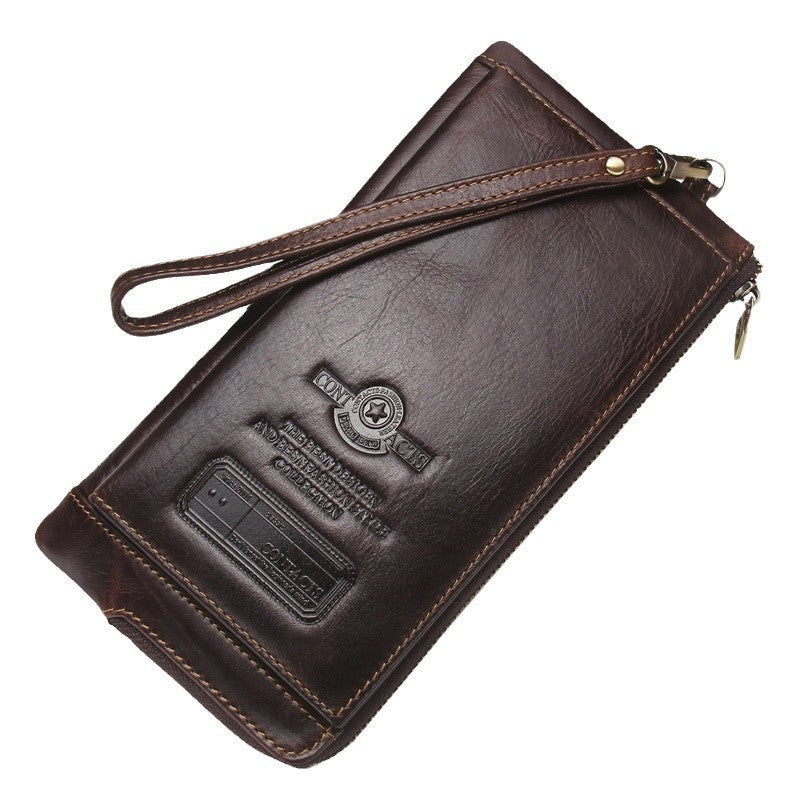 Men's Black Angel Trend Swiping First Layer Men's Wallet
