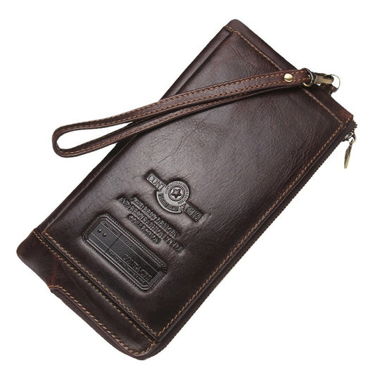 Men's Black Angel Trend Swiping First Layer Men's Wallet
