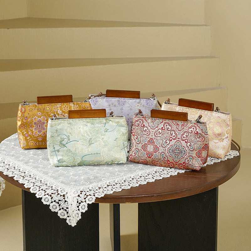 Apricot Jacquard Brocade National Style Cheongsam Accessories