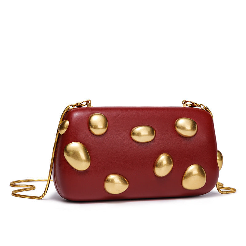 Women's Design Retro Underarm Textured Mobile Fashion Small Square Bag
