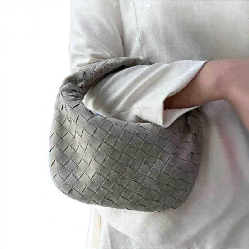 Women's Handmade Frosted Woven Croissant Fashion Women's Shoulder Bag