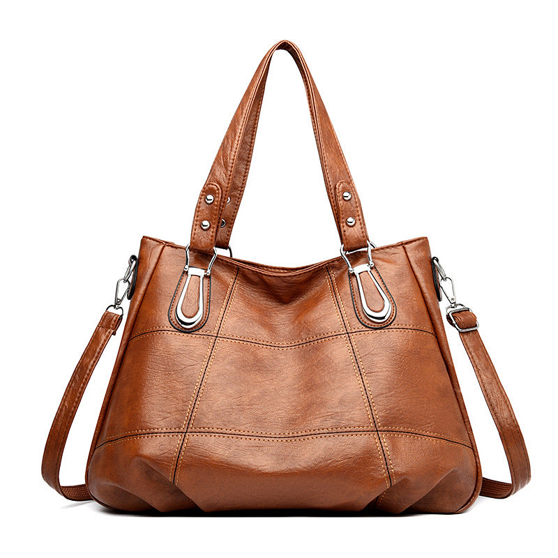 Women's Commuter Large Capacity Fashion Stitching Portable Shoulder Bags