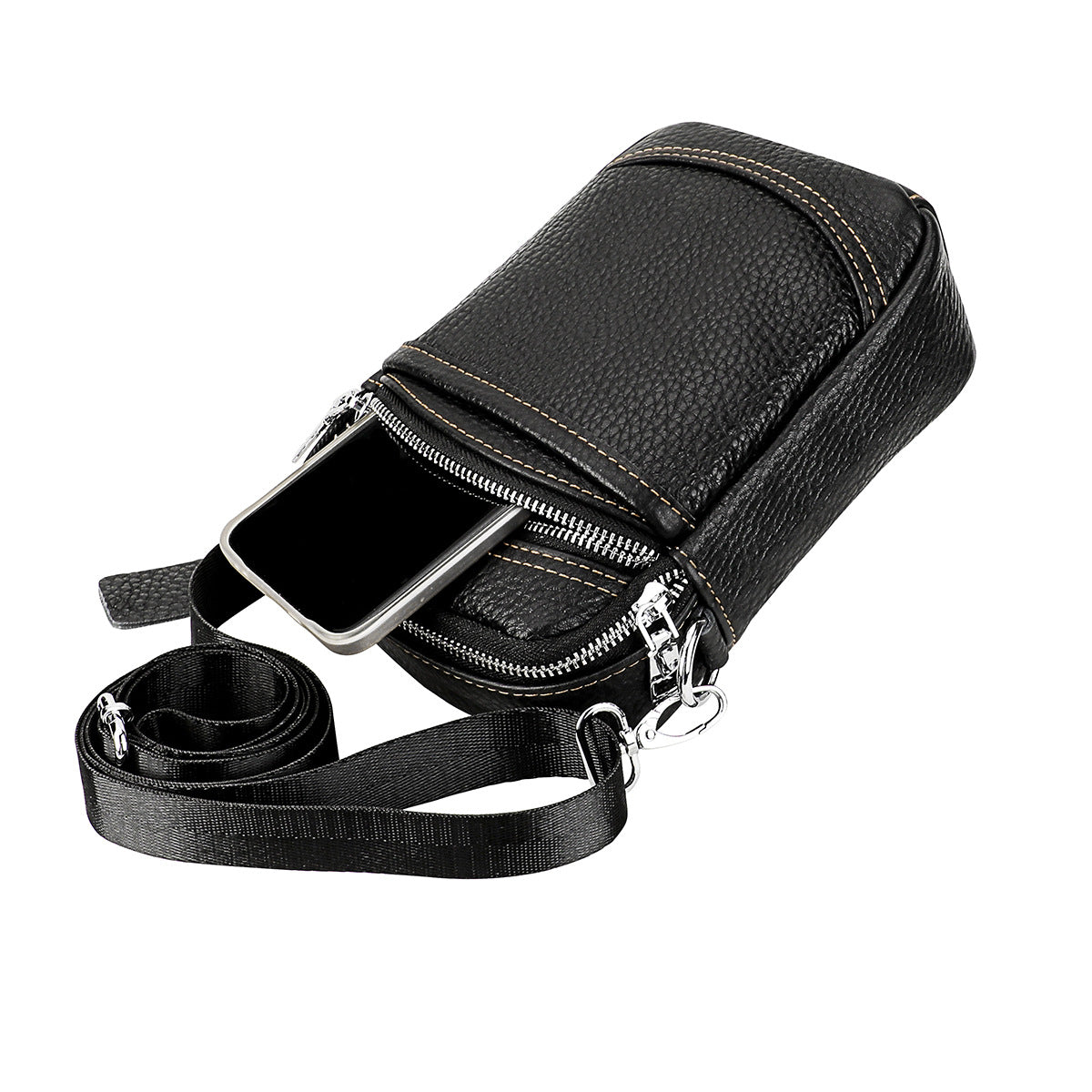 Women's & Men's Fashion Commuter Genuine Leather Men's Fanny Pack