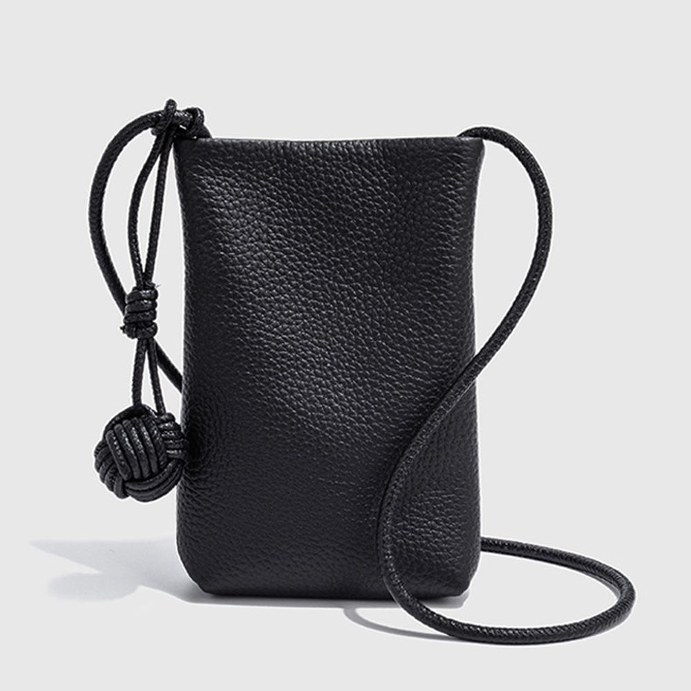 Women's First Layer Cowhide Mini Lychee Pattern Women's Leather Bag