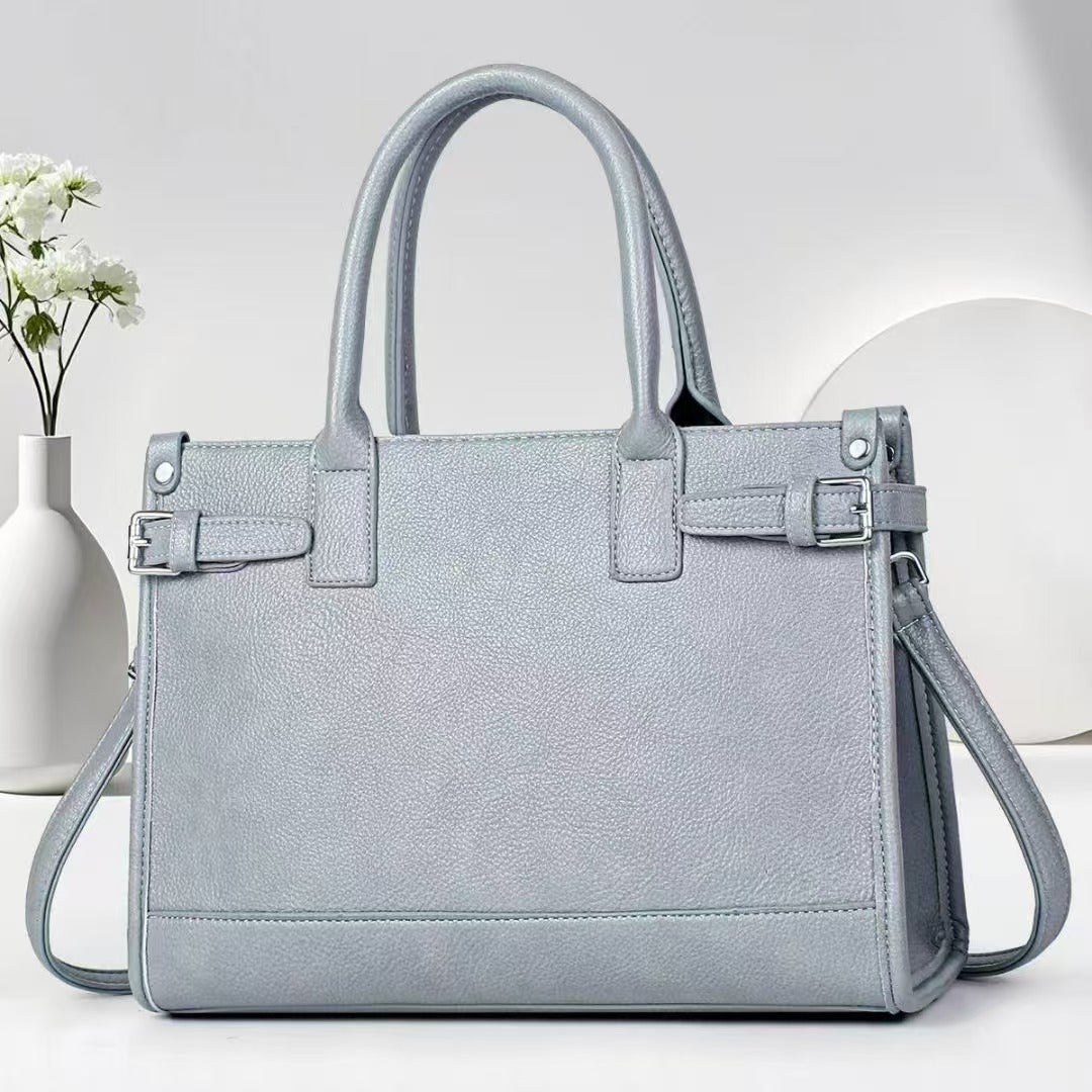One Mom Solid Color Retro Trendy Large Women's Handbag