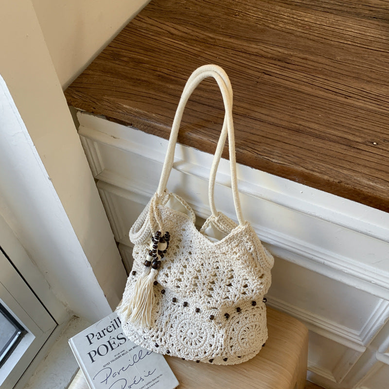 Women's Style Artistic Crafts Cotton Thread Woven Seaside Holiday Underarm Leisure Women's Shoulder Bag